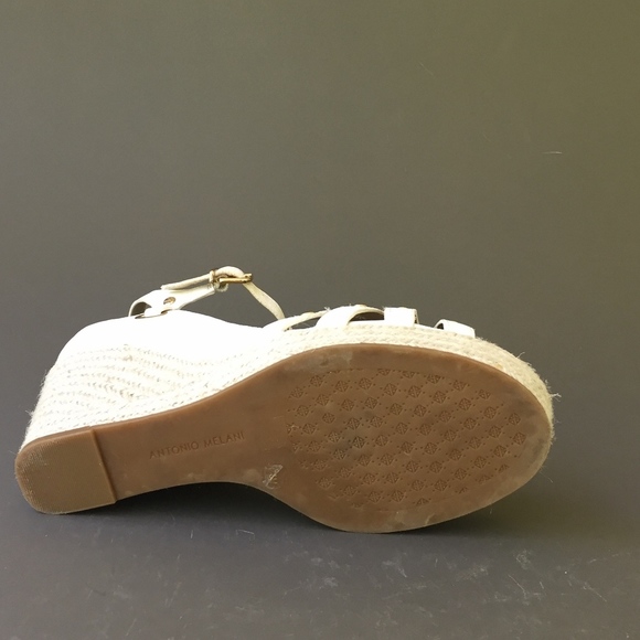 Antonio Melani Leather Wedge Platform Espadrille Sandal size 8.5 - Picture 7 of 7
